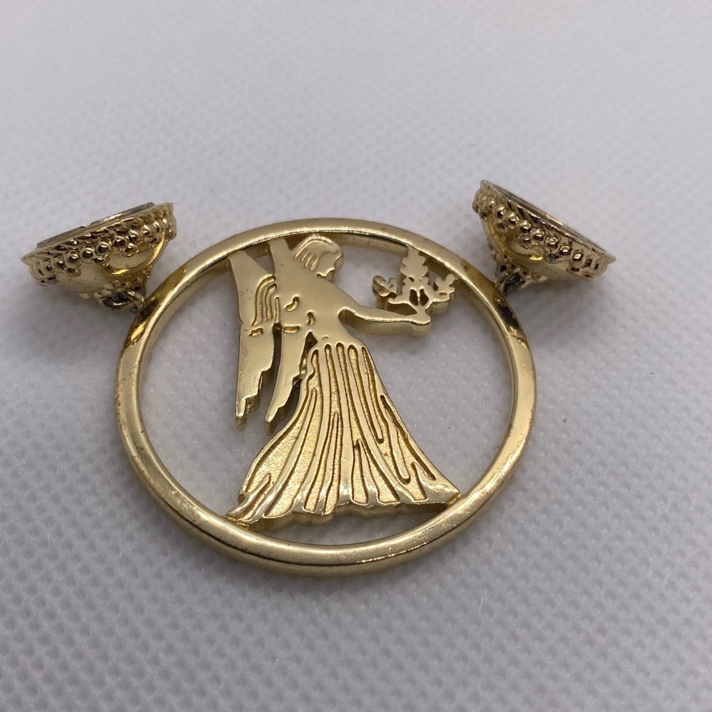 Clara Williams Virgo Holding Wheat Zodiak Centerpiece Pendant